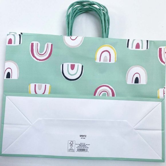 Bundle of 12 Spritz Gift Bags Green Rainbows Pink - Picture 4 of 6
